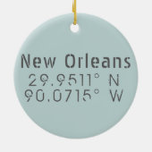 New Orleans Longitude Latitude Keramik Ornament (Hinten)