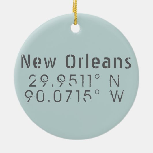 New Orleans Longitude Latitude Keramik Ornament (Hinten)