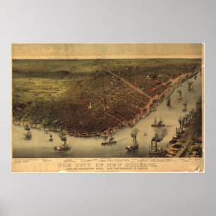 New Orleans, Louisiana 1885 Poster