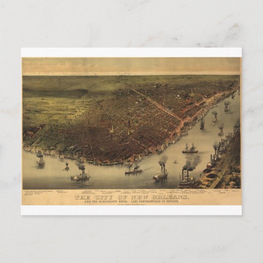New Orleans, Louisiana 1885 Postkarte (Vorderseite)