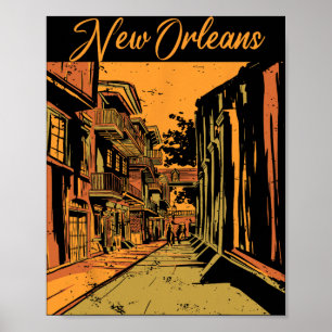 New Orleans Louisiana Andenken Bourbon Street Poster