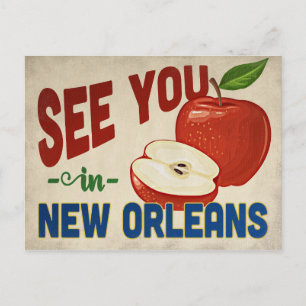 New Orleans Louisiana Apfel - Vintage Reise Postkarte