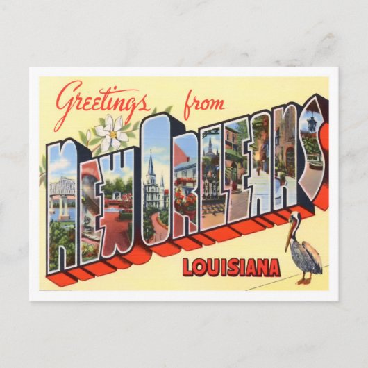 New Orleans, Louisiana Big Letters Postcard Postkarte (Vorderseite)