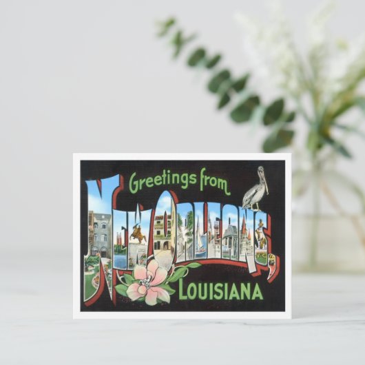 New Orleans, Louisiana Big Letters Postcard Postkarte (Stehend Vorderseite)