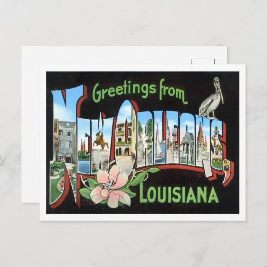 New Orleans, Louisiana Big Letters Postcard Postkarte (Vorne/Hinten)