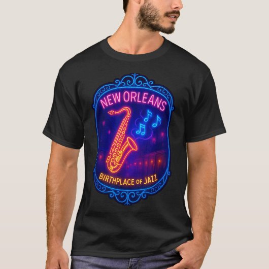 New Orleans, Louisiana, Birthplace Of Jazz  T-Shirt (Vorderseite)