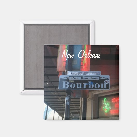 New Orleans Louisiana Bourbon Street Magnet (Vorderseite/Rückseite)