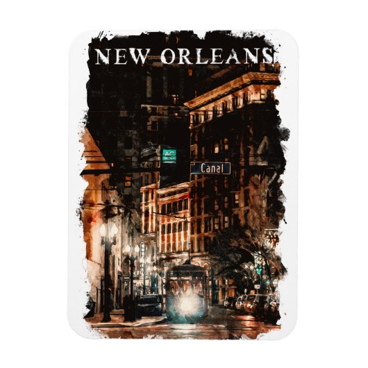 New Orleans Louisiana City View Magnet (Vertikal)