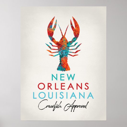 New Orleans Louisiana Crawfish Bright Poster (Vorne)