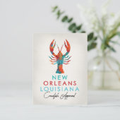 New Orleans Louisiana Crawfish Bright Postkarte (Stehend Vorderseite)