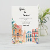 New Orleans Louisiana Einladung zur Hochzeit (Stehend Vorderseite)