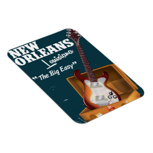New Orleans Louisiana Electric Gitarrenposter Magnet