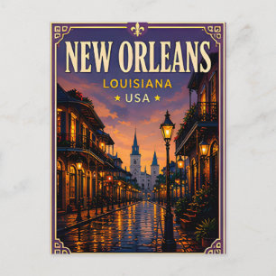 🎷 New Orleans Louisiana French Quarter Postkarte