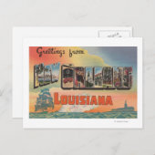 New Orleans, Louisiana - Große Briefmarkenszenen Postkarte (Vorne/Hinten)