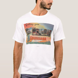 New Orleans, Louisiana - große Buchstabe-Szenen T-Shirt