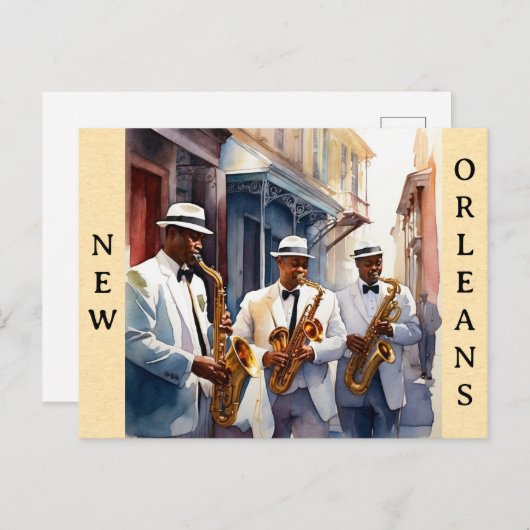 New Orleans Louisiana Jazz Postkarte (Vorne/Hinten)