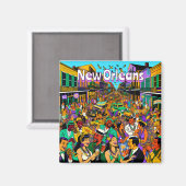 New Orleans, Louisiana Leute, die Spaß haben Magnet (Vorderseite/Rückseite)