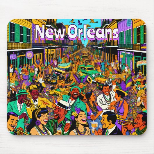 New Orleans, Louisiana Leute, die Spaß haben Mousepad (Vorne)