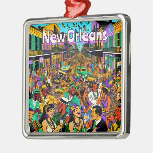 New Orleans, Louisiana Leute, die Spaß haben Ornament Aus Metall (Links)