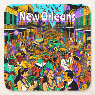 New Orleans, Louisiana Leute, die Spaß haben Rechteckiger Pappuntersetzer