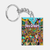 New Orleans, Louisiana Leute, die Spaß haben Schlüsselanhänger (Vorderseite links)