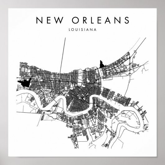 New Orleans Louisiana Minimal Modern Street Karte Poster (Vorne)