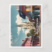 New Orleans Louisiana Pop Kunst, Dichtung und Musi Postkarte (Vorderseite)