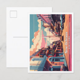 New Orleans Louisiana Pop Kunst, Dichtung und Musi Postkarte