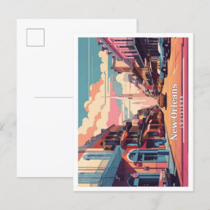 New Orleans Louisiana Pop Kunst, Dichtung und Musi Postkarte