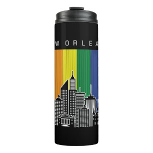 New Orleans Louisiana Rainbow Flag LGBT Pride Thermosbecher