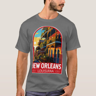 New Orleans Louisiana Reise Kunst Emblem TShirt
