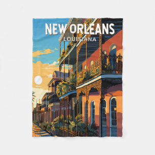 New Orleans Louisiana Reise Kunst Vintage Fleecedecke