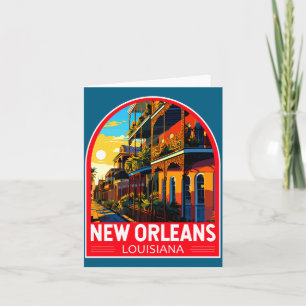 New Orleans Louisiana Reise Kunst Vintage Karte