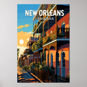 New Orleans Louisiana Reise Kunst Vintage Poster