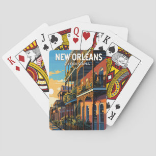 New Orleans Louisiana Reise Kunst Vintage Spielkarten