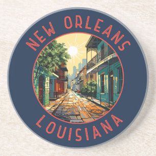 New Orleans Louisiana Retro Distressed Circle Getränkeuntersetzer