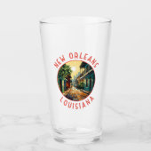 New Orleans Louisiana Retro Distressed Circle Glas (Vorderseite)