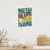New Orleans Louisiana Retro Wave Poster (Küche)