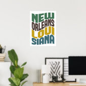 New Orleans Louisiana Retro Wave Poster (Heimbüro)