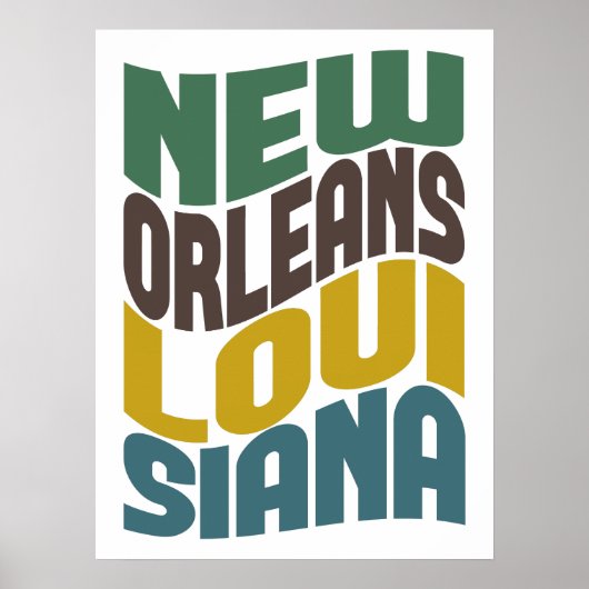 New Orleans Louisiana Retro Wave Poster (Vorne)
