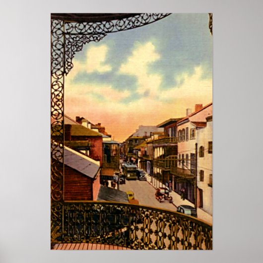 New Orleans Louisiana Royal Street Balcony Poster (Vorne)