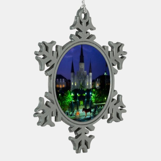 New Orleans Louisiana Schneeflocken Zinn-Ornament (Links)