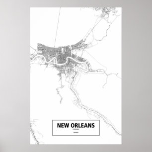New Orleans, Louisiana (schwarz auf weiß) Poster