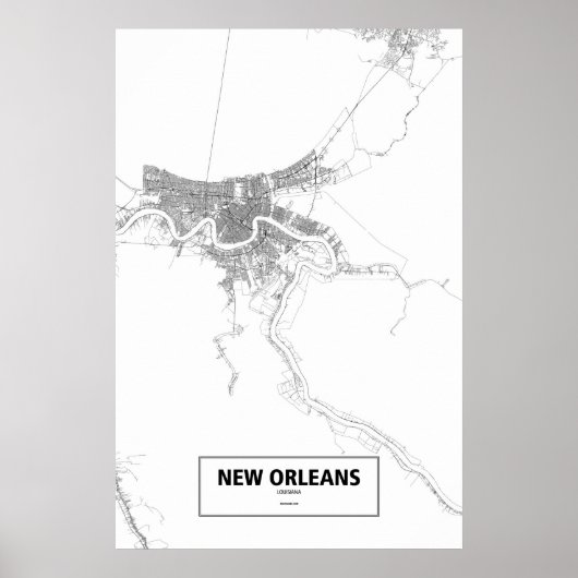 New Orleans, Louisiana (schwarz auf weiß) Poster (Vorne)