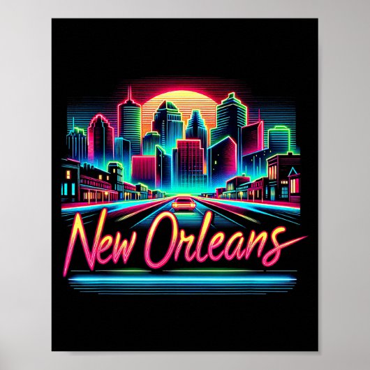 New Orleans Louisiana Shirt La 80s 90s Retro City Poster (Vorne)