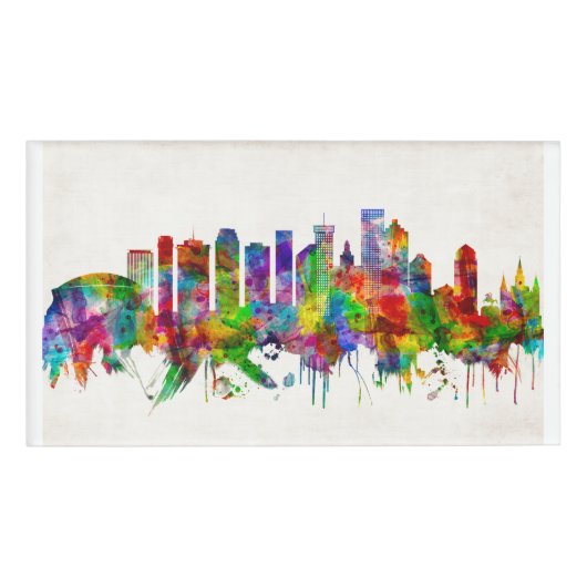 New Orleans Louisiana Skyline Namenschild (Vorderseite)