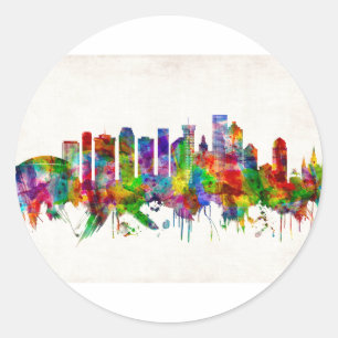 New Orleans Louisiana Skyline Runder Aufkleber