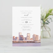 New Orleans Louisiana Skyline Wedding Einladung (Stehend Vorderseite)