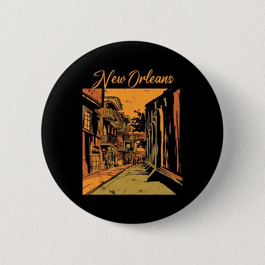 New Orleans Louisiana Souvenir Bourbon Street Button (Vorderseite)
