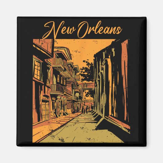 New Orleans Louisiana Souvenir Bourbon Street Magnet (Vorne)